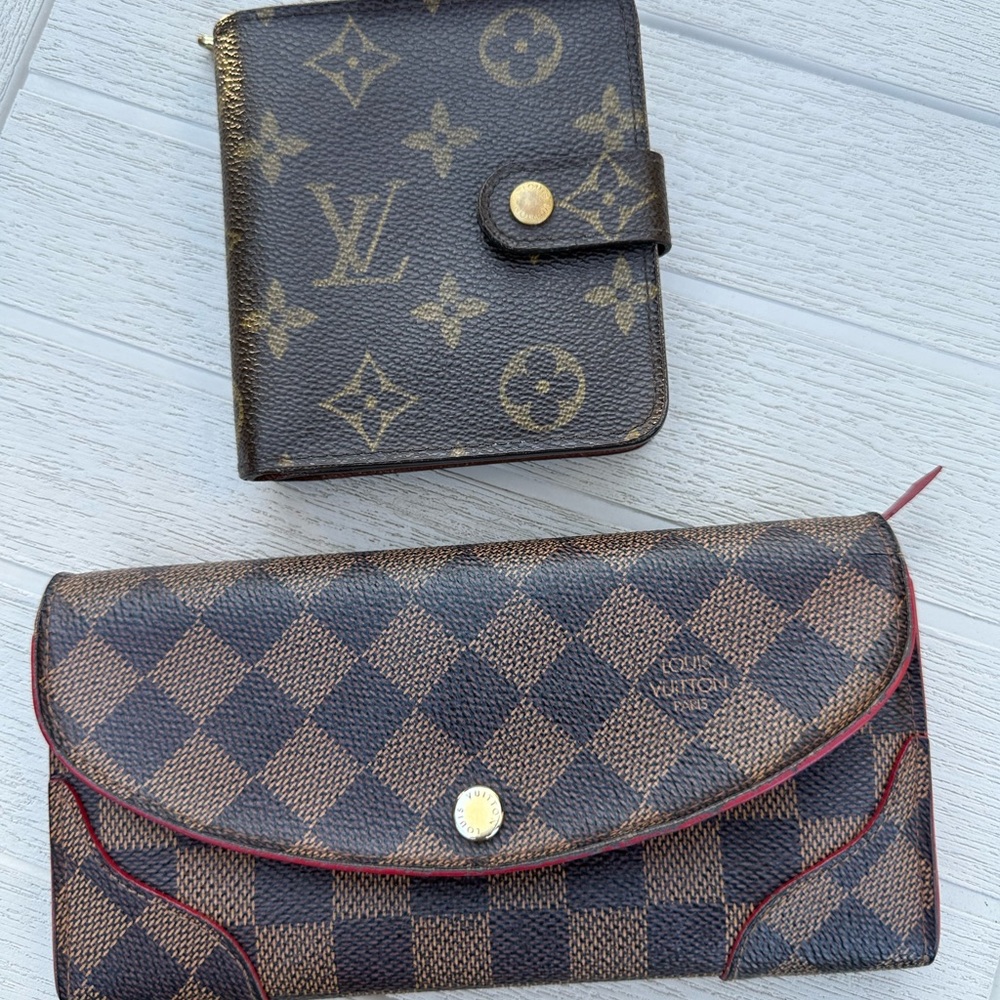 Bundle of 2 Louis Vuitton Brown Monogram Wallet